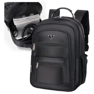 Mochila Masculina Impermeável Faculdade Alça Reforçada Preto Preto Liso