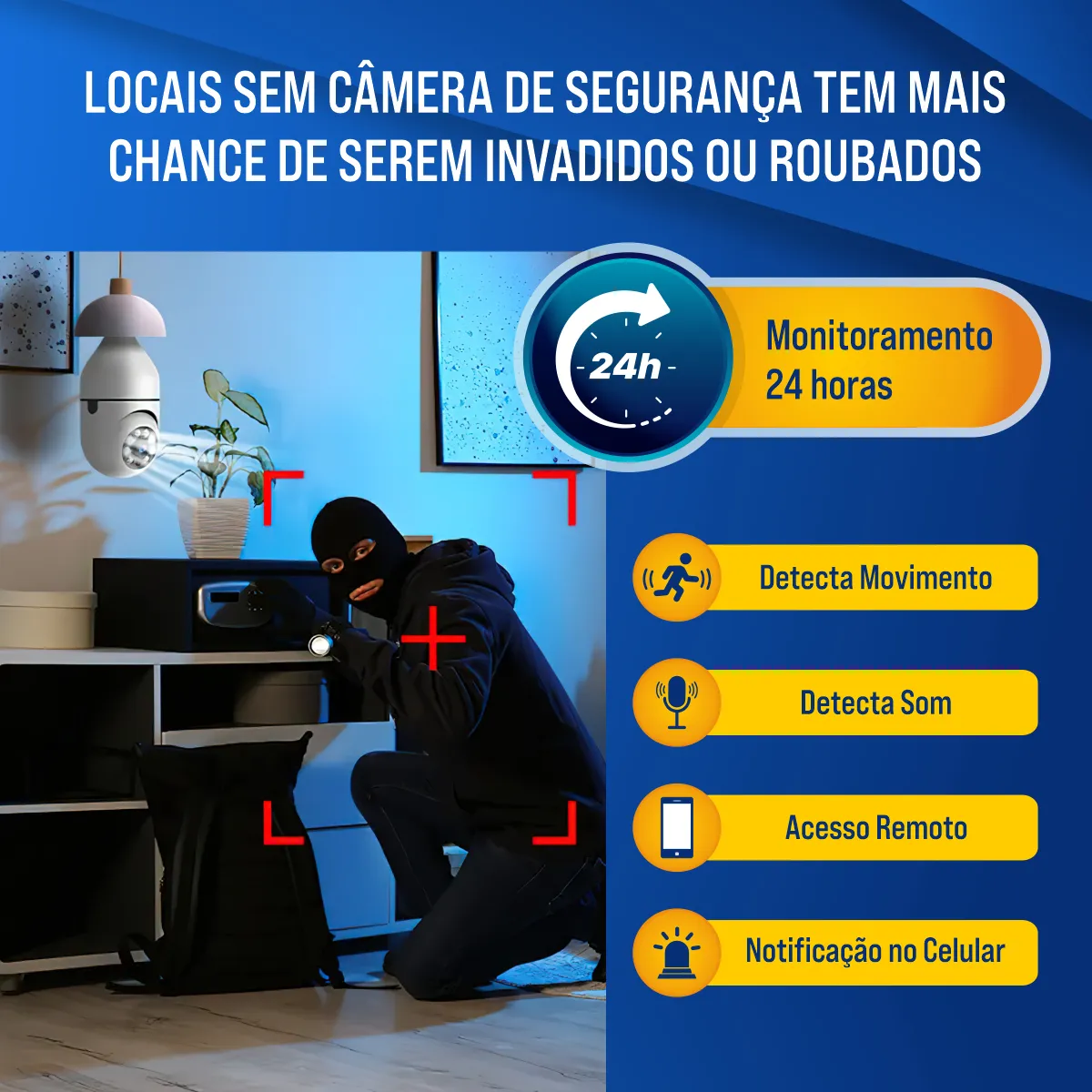 Câmera De Segurança Wi-fi 360° Hw Lâmpada E27 Full Hd - Imagem 4
