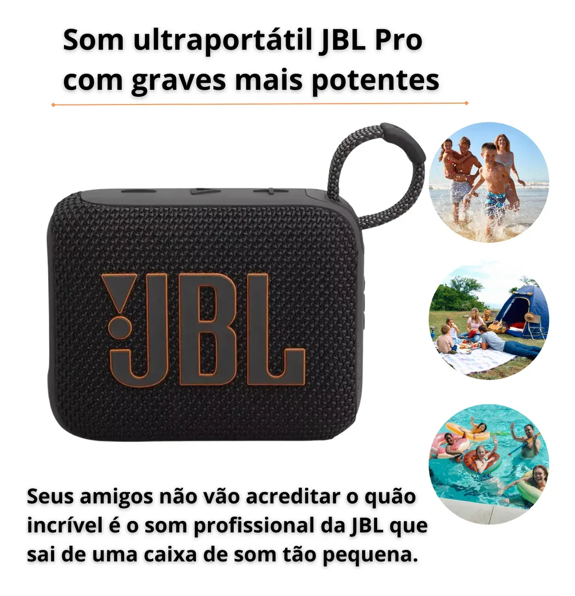 JBL Caixa de Som Go 4 Black à Prova d’Água - Imagem 3