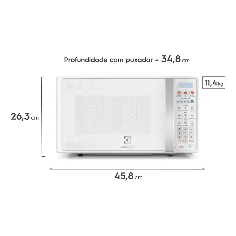 Micro-ondas Electrolux 20L Branco com Função Tira Odor e Descongelar MTO30 - Imagem 6