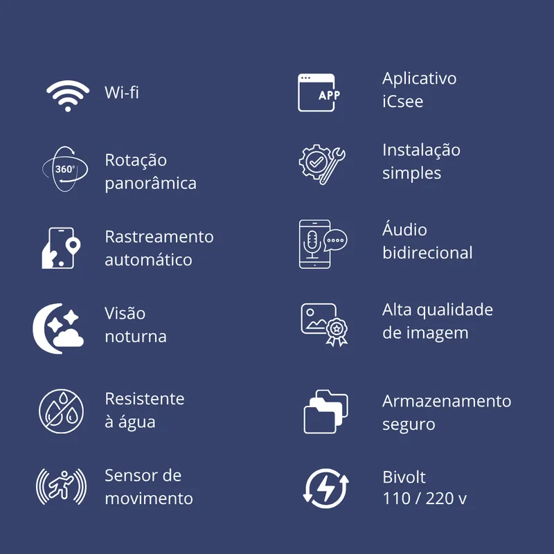 Câmera Ip A8 App Icsee Infravermelho Prova D'água Externa Wifi Hd 3 - Imagem 4