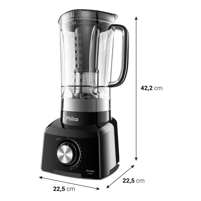 Liquidificador Philco 1200W 3L 12 Velocidades - Imagem 2