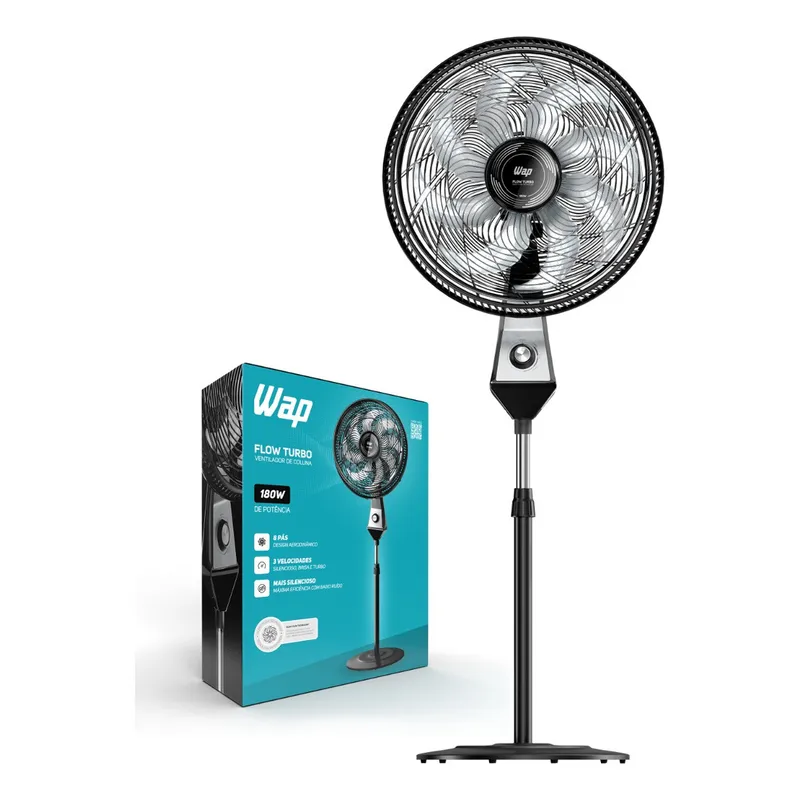 Ventilador Coluna 50cm 180w 8 Pás Silencioso Wap Flow Turbo - Imagem 3
