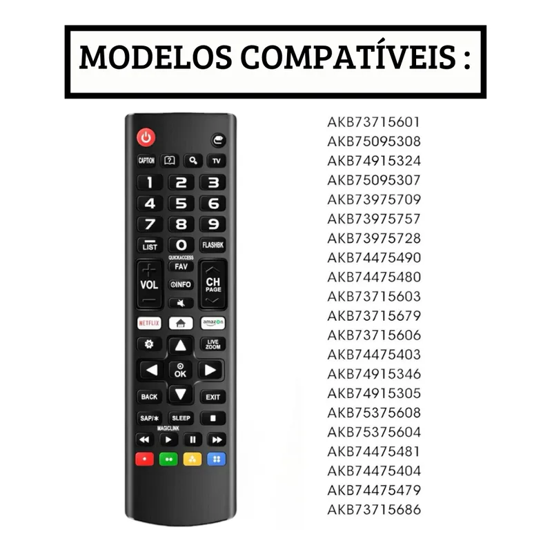 Controle Remoto Para Tv LG Smart 32 43 49 50 55 65 70 - Imagem 3