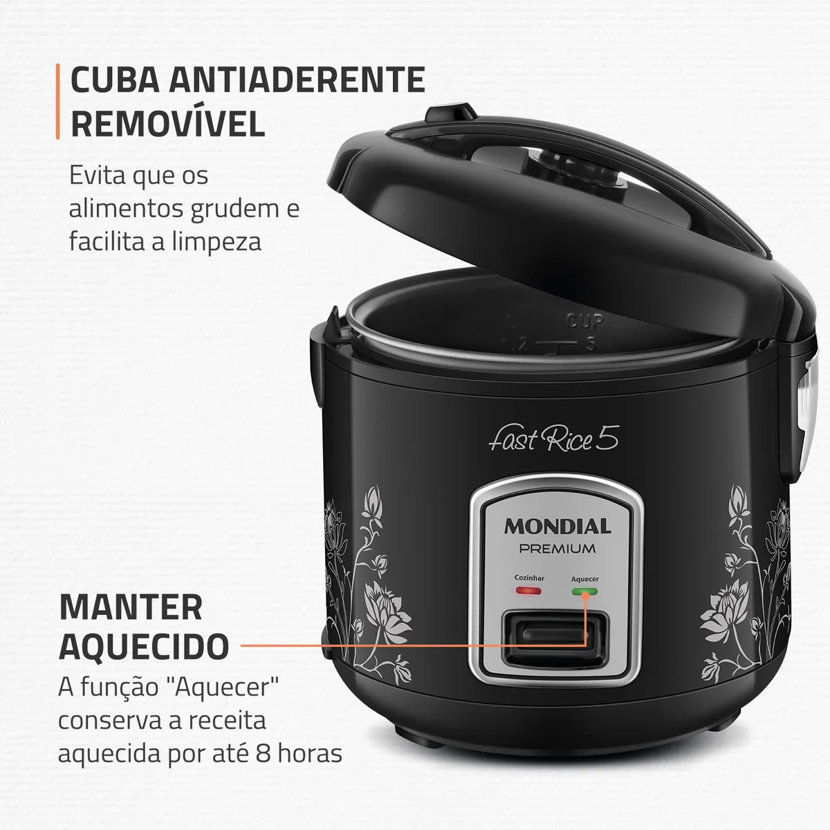 Panela De Arroz Fast Rice 5 Premium Mondial 400W - Imagem 3