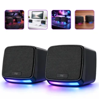 Caixa Caixinha De Som 10w Led Rgb Para Pc