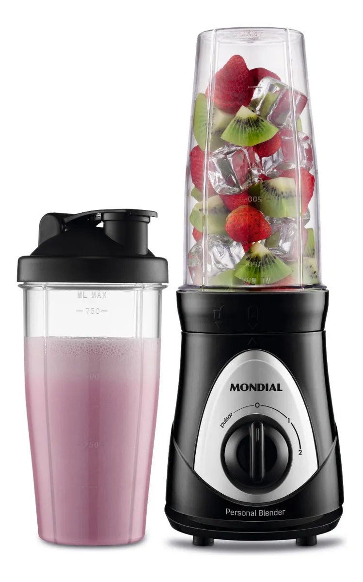 Personal Blender, Mondial, Preto/prata, 300W DG-0