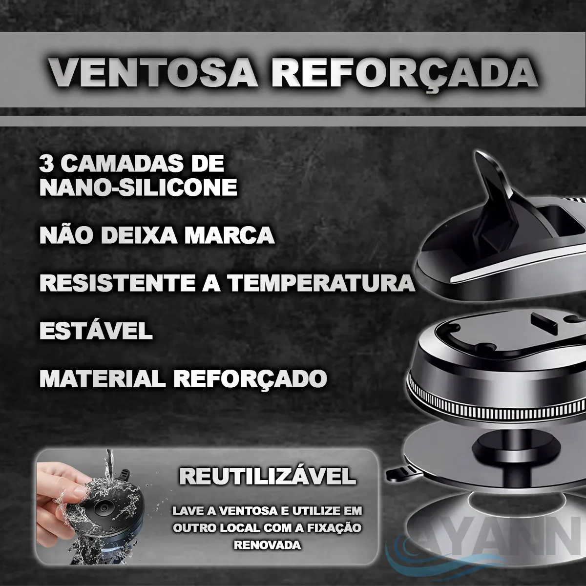 Suporte De Celular Veicular Automotivo Pra Carro Mesa Porta Painel Parede Caminhão - Imagem 5