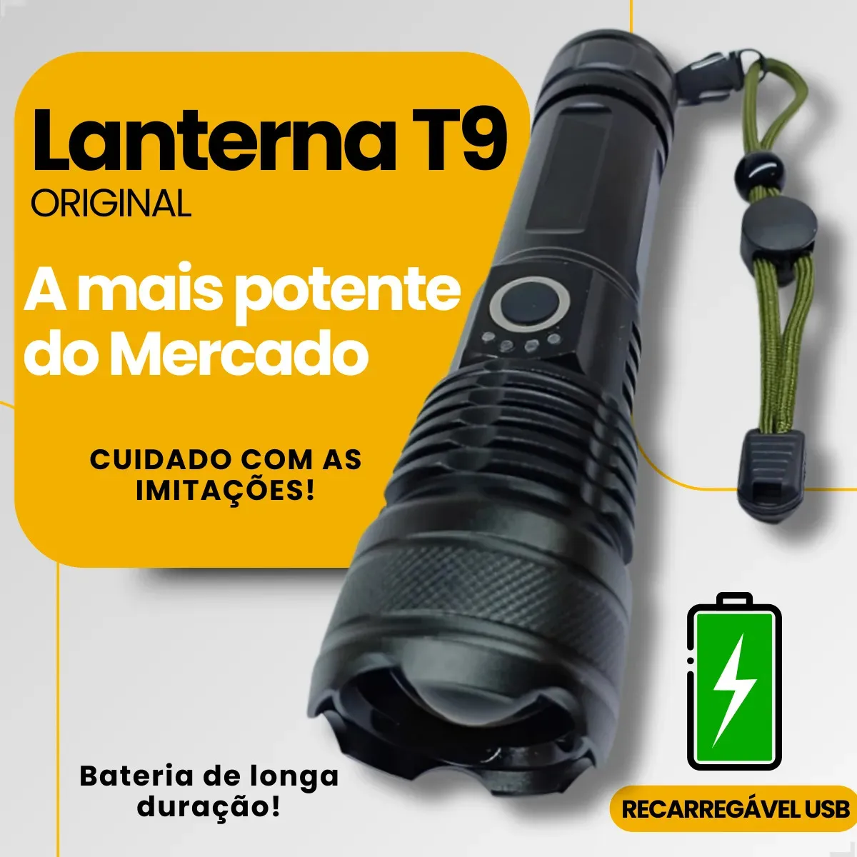 Lanterna Mais Forte Do Mundo Tática Potente Led- Apfer - Imagem 4