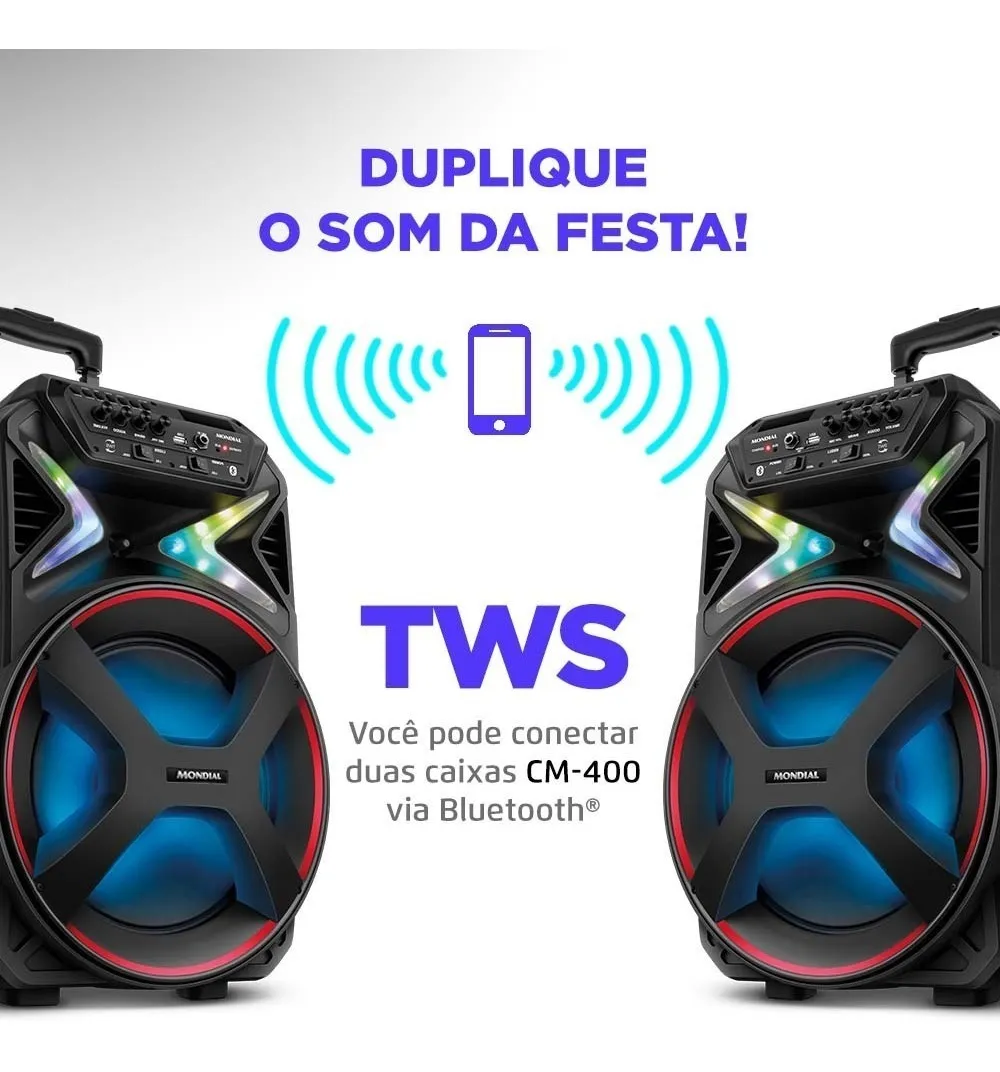 Caixa Amplificada Connect Lights Cm-400 Mondial - Imagem 2