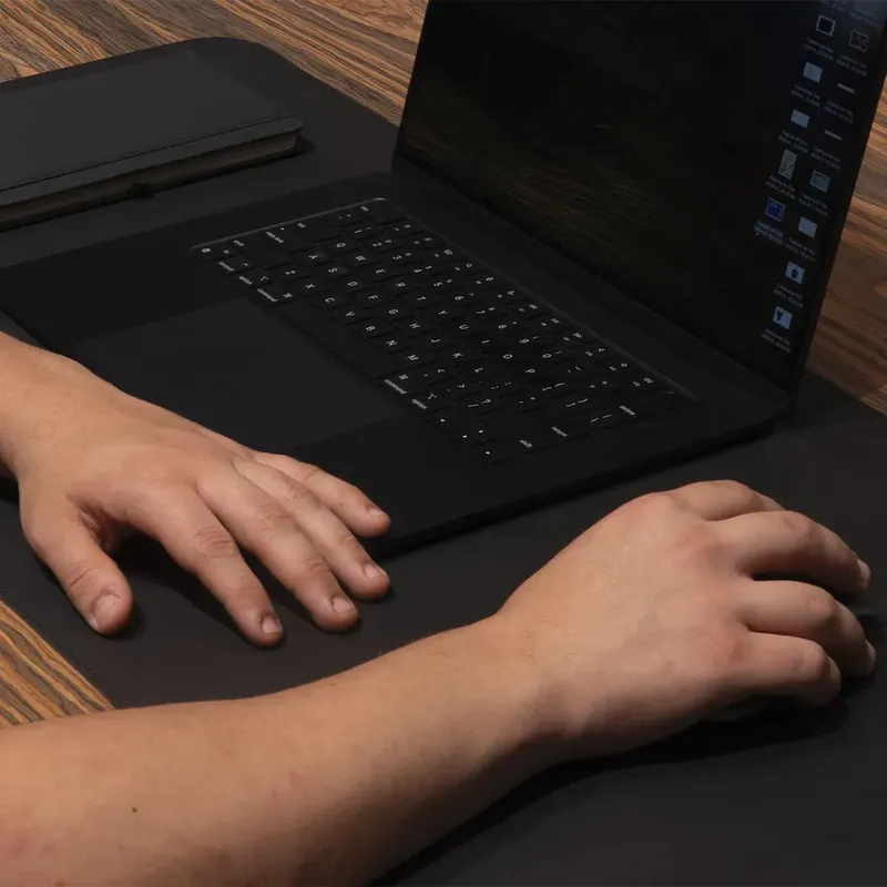 Mousepad Grande Grafite 70x30 Deskpad Couro Antiderrapante - Imagem 3